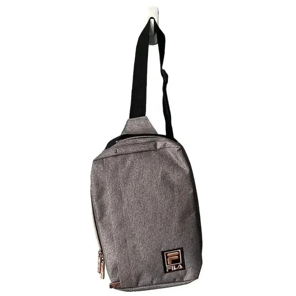 FILA Sling Backpack Heather Grey Unisex Adults Medium Casual Travel Gym - Picture 5 of 5